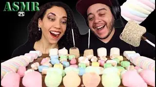 ASMR MARSHMALLOWS WITH MY GIRLFRIEND (No Talking) EATING SOUNDS | Jordan Sloth Eats