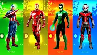 Captain America 🆚 Iron Man 🆚 Green Lantern 🆚 Ant-Man | Marvel Comics 🆚 DC Comics | Tiles Hop Fun Bal