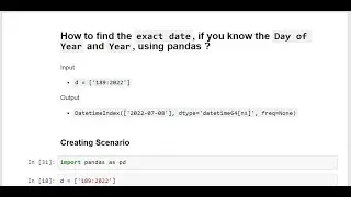 Find the exact date, if you know the Day of Year and Year, using pandas