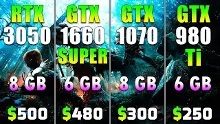 RTX 3050 vs GTX 1660 SUPER vs GTX 1070 vs GTX 980 Ti | PC Gameplay Tested