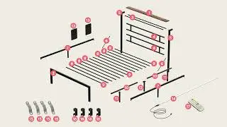 Bestier Bed Frame with LED Lights Headboard Shelf