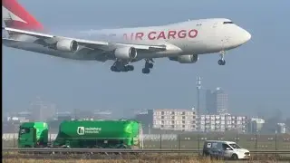 BOEING 747 COMPASS AIR CARGO FROM DUBAI TO AMSTERDAM LANDING SCHIPHOL AIRPORT LZCJB #aviation