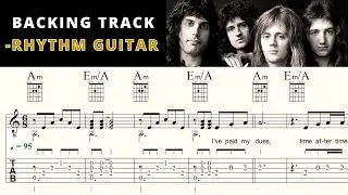 WE ARE THE CHAMPIONS | QUEEN | - Rhythm Guitar | Capo 3.fret | Backing Track | Sheet Music & TAB