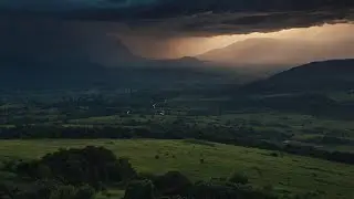 Rain & Distant Thunder Across the Valley | Peaceful Storm Ambience for Night Sleep