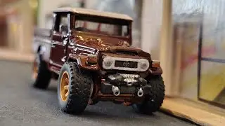 Hot Wheels Toyota Land Cruiser FJ47 Custom - Recolored, Wheel Swapped, Hand Drawn Details 