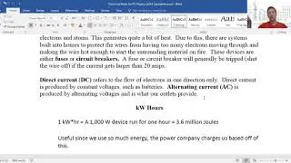 Voltage, Current, Resistance, kW hrs, Power