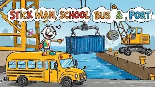 ABC and Phonics with School Bus at Sea Port for Toddlers