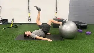 Single leg Hamstring Curl on Swiss Ball