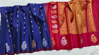 Pure #Gadwal #silk #Munia turning border sarees #Contact #8125306186