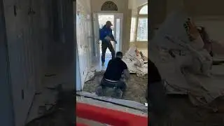 Removing ceramic tile with wire mesh!