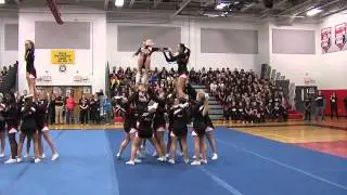 2013 Robbinsville Ravens Cheer team dance routine at Pep Rally