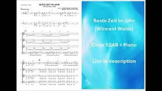 Beste Zeit im Jahr (Wincent Weiss) - Choir SSAB + Piano