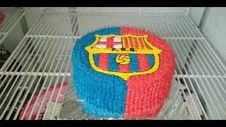 Kue ulang tahun logo BARCA || butter cream || decorating cake