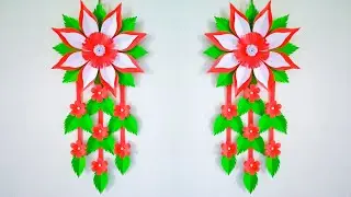 Ide kreatif hiasan dinding bunga kertas origami | easy paper flowers ideas | DIY wall hanging craft