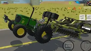 Tochan king John DEERE 5050 d big lift harrow #viralvideo #games #2025 
