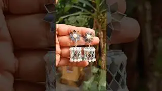 Diy mirror navratri jhumka earrings  making at home#handmade #diy #shorts #creative #diycrafts