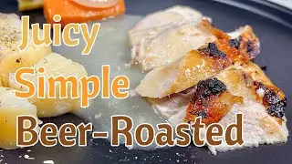 Beer-Roasted Whole Chicken | Rustic Veggies, Garlic Rub & Homemade Pan Gravy