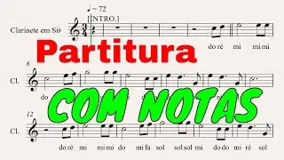 EM FERVENTE ORAÇÃO | Harpa Cristã [ Partitura de Clarinete COM NOTAS ] 👇PARTITURA PDF👇