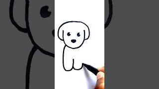 How to draw a cute puppy 🐕|| very easy dog drawing tutorial || #drawing #art #tutorial