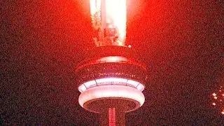 Fireworks light up the CN Tower for Pan Am Games