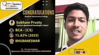 Student Placement Story as Python Backend Developer Intern | QSpiders | BHUBANESWAR
