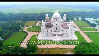 Victoria Memorial in Kolkata: aerial view of Calcutta city