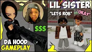 GETTING MY LIL SISTER RICH IN DA HOOD (ROBLOX) 💰😂 @23kLai