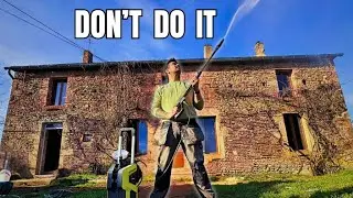 Pressure Washing Inside Our French Farmhouse?! | Feature Wall Transformation #35