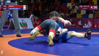 1/4 WW - 55 kg: B. GUN (TUR) v. S. HASHIMZADA (AZE)