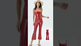 women's Faux leather jumpsuit dress