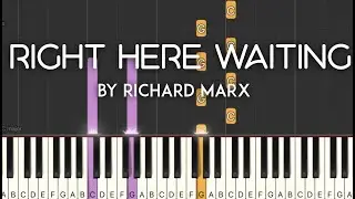 Right Here Waiting by Richard Marx synthesia piano tutorial cover | with lyrics + sheet music