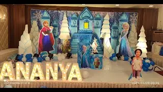Frozen Theme Birthday Party Decoration #frozentheme #birthdaydecor #themebirthday #1stbirthday #svm