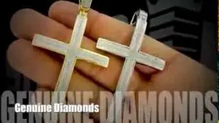 925 Silver Genuine Diamond Micro Pave Set Cross Pendants