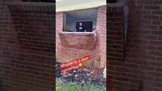 Kicking out a brick wall Must watch 😳 #windowinstallation #window #windowstyles #hardwork #diy