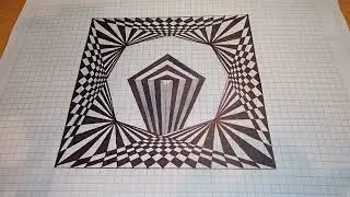 How to draw an optical illusion column figure step by step