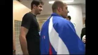 Mirko Cro Cop is very happy to see Fedor Emelianenko