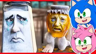 Sonic and Amy watch GARAMARARAM SAD ORIGIN STORY! Italian Brainrot Animation