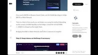HOW-TO BRIDGE TOKENS TO METIS ANDROMEDA ECOSYSTEM! - CRYPTOCURRENCY ALTCOINS BLOCKCHAIN