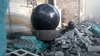 Granite Fountain Globe,Rolling Stone Globes,Marble Rotating kugel #ballfountain #gardenfountain
