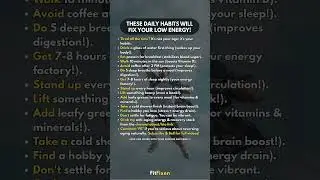 👆 Fix Low Energy After 50 | 11 Daily Habits That Boost Energy Naturally! #FitFixen #shorts