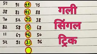 31 Single || Gali Single trick || Disawar Jodi Trick || #gali #Disawar