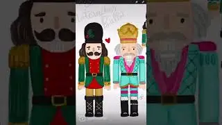 The Nutcracker watercolor process with procreate