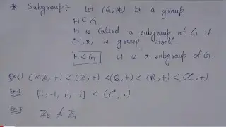 15. Subgroup and one step test proof definition and examples | group theory | AdnanAlig