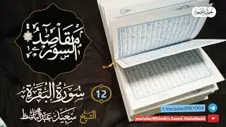 {١٢} خطبة 162 { مقاصد سورة البقرة  } ll الشيخ سعيد عبد الباسط