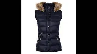 Coutudi 2016 Latest Women Winter Vest Waist Coats Fur Hooded Zipper Down Cotton Padded Vest Warm Sle