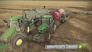G&uuml;llefass hebelt unseren 7810 aus | G&uuml;lle auf das Stoppelfeld | Farming Simulator 25