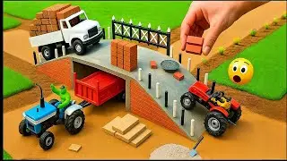 DIY Mini Truck Builds Brick & Metal Railing Bridge | Fun Construction Science Project
