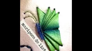 DIY como hacer mariposa de listón para jugos de baño bolsas Butterfly liston