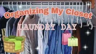 ORGANIZING MY RES ROOM CLOSET | Laundry Day