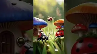 🐞 Ladybug Mushroom House |Ek Magical Moving Garden 🌿🍄#shortvideo #shorts #short #animals #birds